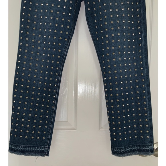 Alice & Olivia Denim Trouser jeans with silver stud embellishments–– NWT - Picture 9 of 16